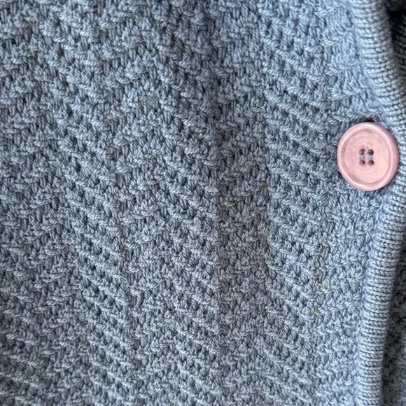 Bloomingdale's Dusty Blue Knit Button-Front Jacket/Cardigan - Picture 4 of 7